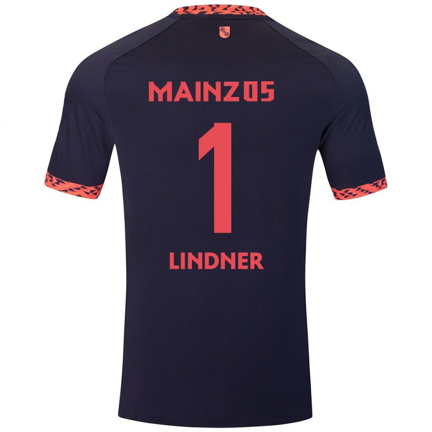 Bambino Maglia Sophie Lindner #1 Blu Corallo Rosso Kit Gara Away 2024/25 Maglietta