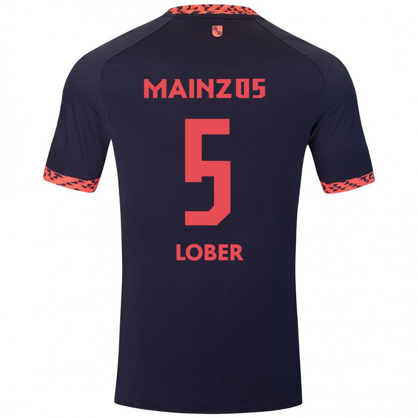 Bambino Maglia Jana Löber #5 Blu Corallo Rosso Kit Gara Away 2024/25 Maglietta