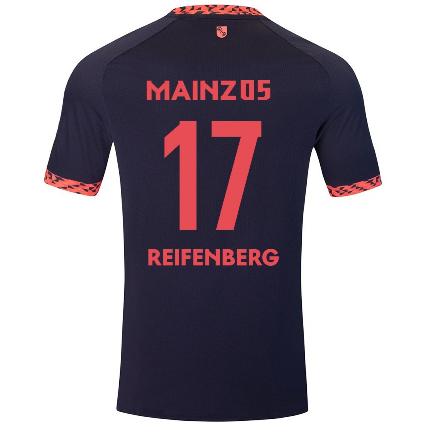 Bambino Maglia Michelle Reifenberg #17 Blu Corallo Rosso Kit Gara Away 2024/25 Maglietta