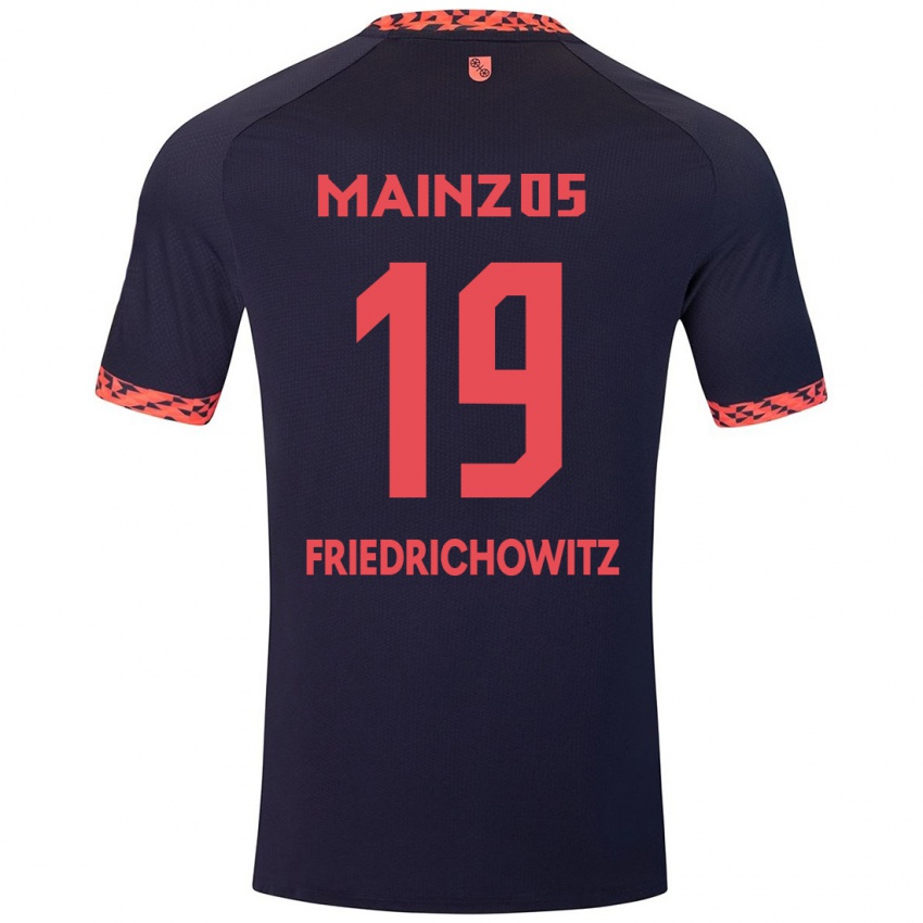 Bambino Maglia Anna Friedrichowitz #19 Blu Corallo Rosso Kit Gara Away 2024/25 Maglietta