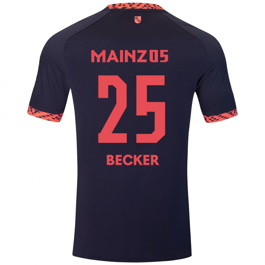 Bambino Maglia Kathrin Becker #25 Blu Corallo Rosso Kit Gara Away 2024/25 Maglietta