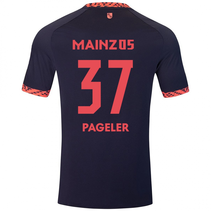 Bambino Maglia Maja Pageler #37 Blu Corallo Rosso Kit Gara Away 2024/25 Maglietta