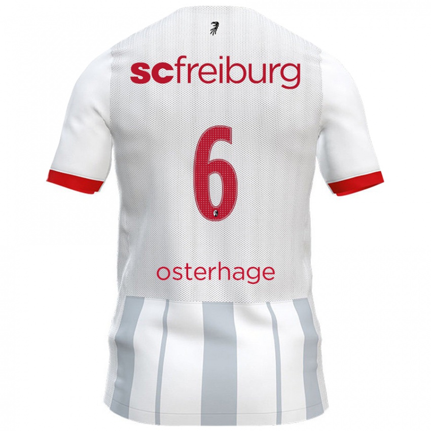 Bambino Maglia Patrick Osterhage #6 Bianco Grigio Kit Gara Away 2024/25 Maglietta