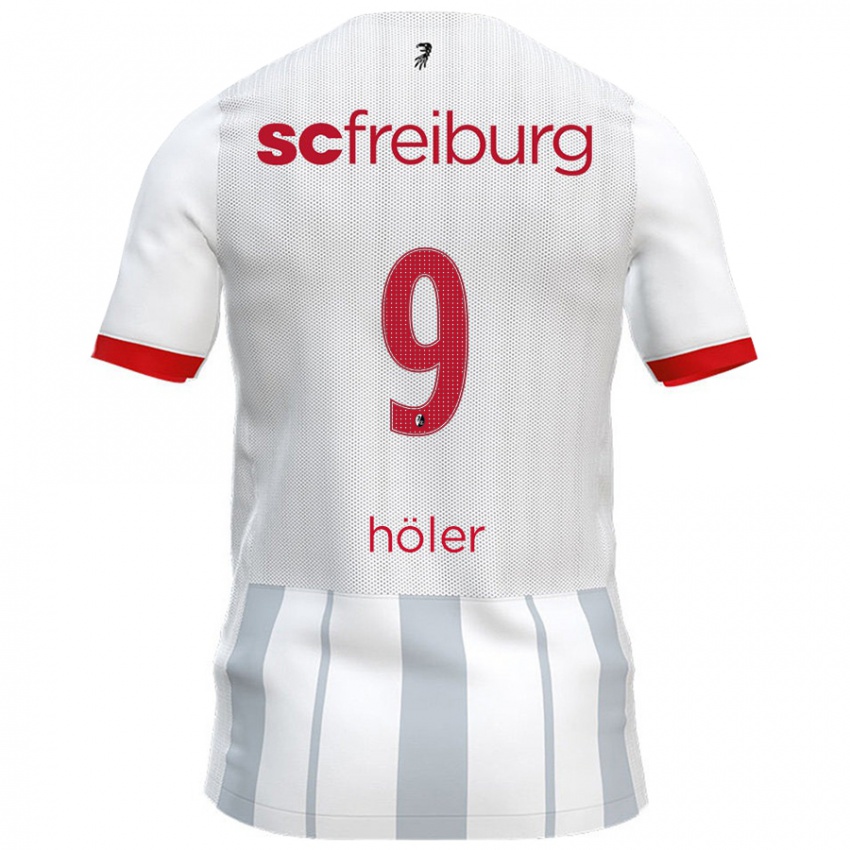 Bambino Maglia Lucas Höler #9 Bianco Grigio Kit Gara Away 2024/25 Maglietta