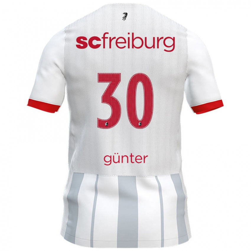 Bambino Maglia Christian Günter #30 Bianco Grigio Kit Gara Away 2024/25 Maglietta