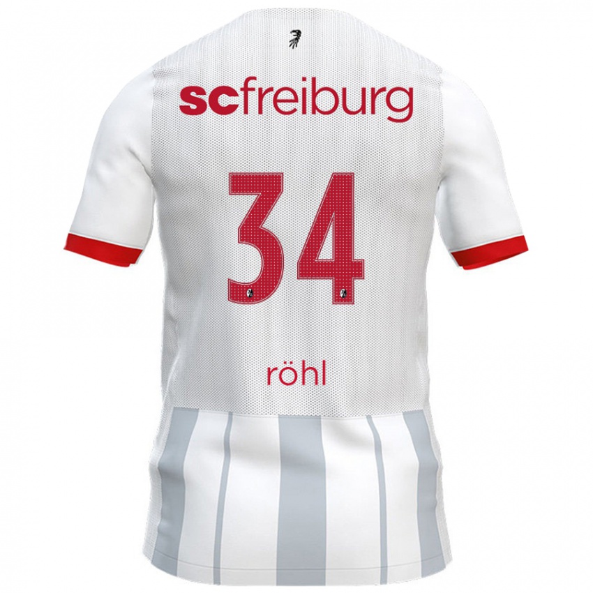 Bambino Maglia Merlin Röhl #34 Bianco Grigio Kit Gara Away 2024/25 Maglietta