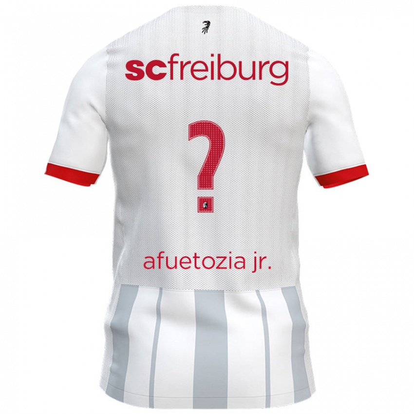 Bambino Maglia Junior Atemkeng Afuetozia #0 Bianco Grigio Kit Gara Away 2024/25 Maglietta