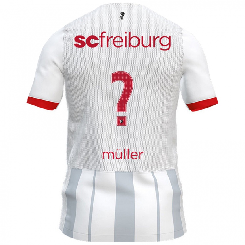 Bambino Maglia Phillip Müller #0 Bianco Grigio Kit Gara Away 2024/25 Maglietta