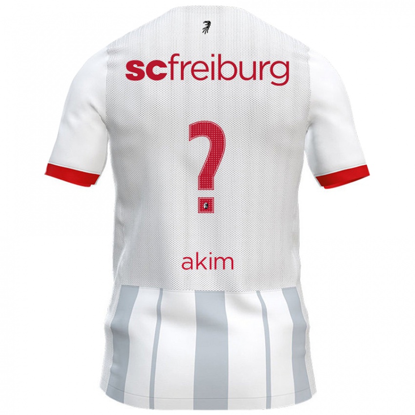 Bambino Maglia Akim Schnerring #0 Bianco Grigio Kit Gara Away 2024/25 Maglietta