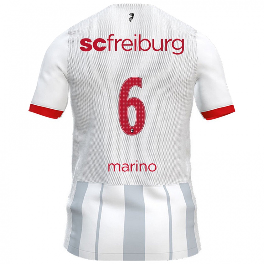 Bambino Maglia Luca Marino #6 Bianco Grigio Kit Gara Away 2024/25 Maglietta