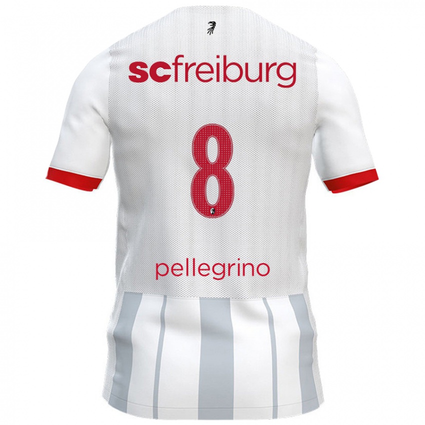 Bambino Maglia Gabriel Pellegrino #8 Bianco Grigio Kit Gara Away 2024/25 Maglietta