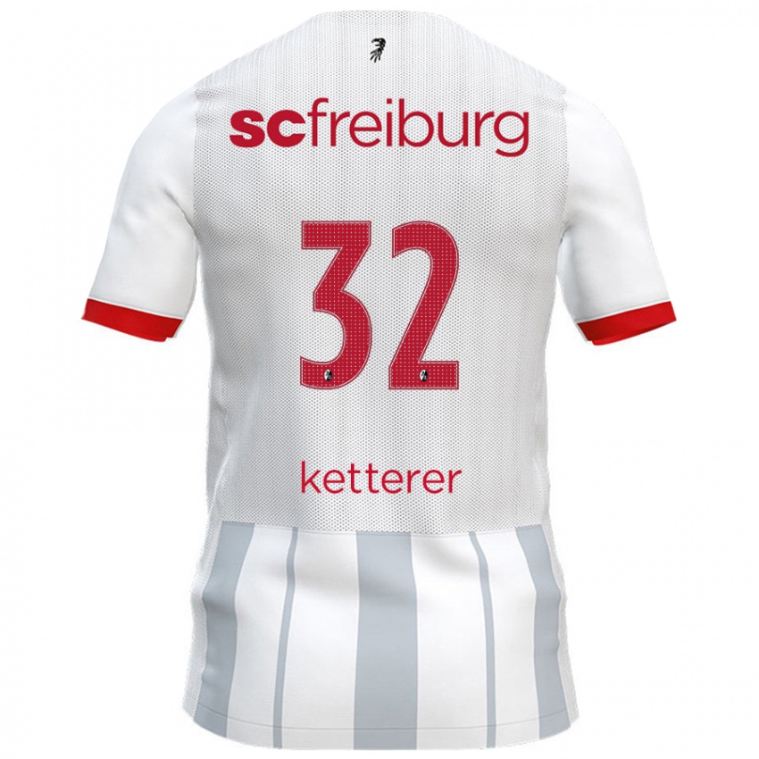 Bambino Maglia Ashley Ketterer #32 Bianco Grigio Kit Gara Away 2024/25 Maglietta