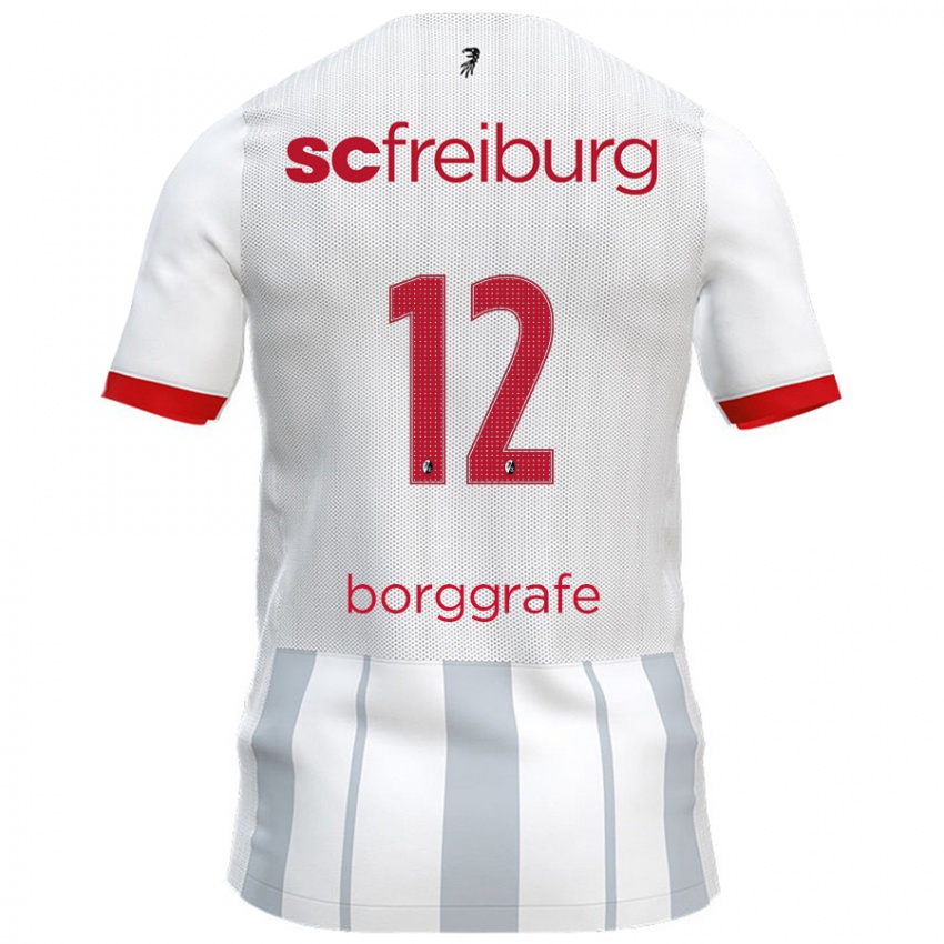 Bambino Maglia Rafaela Borggräfe #12 Bianco Grigio Kit Gara Away 2024/25 Maglietta