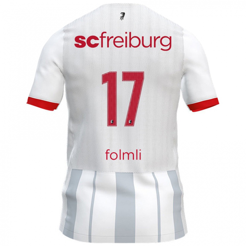 Bambino Maglia Svenja Fölmli #17 Bianco Grigio Kit Gara Away 2024/25 Maglietta