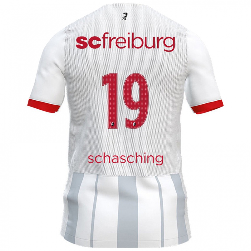 Bambino Maglia Annabel Schasching #19 Bianco Grigio Kit Gara Away 2024/25 Maglietta