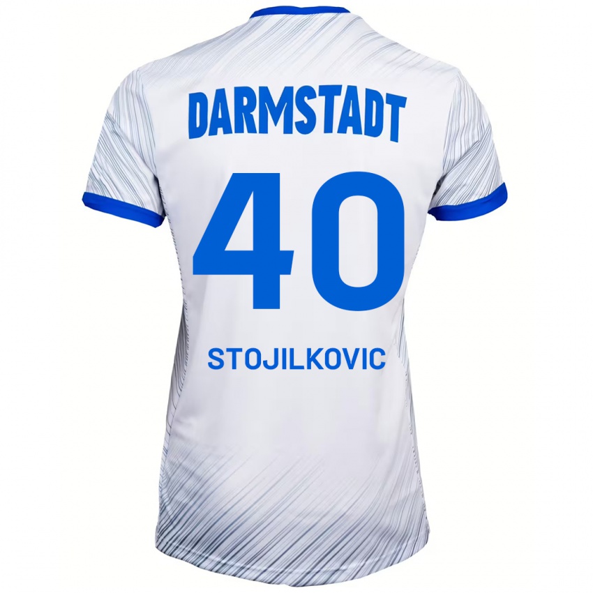 Bambino Maglia Filip Stojilkovic #40 Bianco Blu Kit Gara Away 2024/25 Maglietta