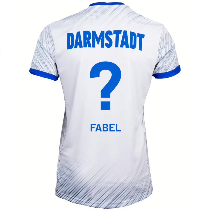 Bambino Maglia Lukas Fabel #0 Bianco Blu Kit Gara Away 2024/25 Maglietta