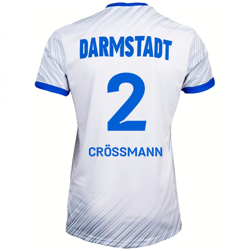 Bambino Maglia Elias Crößmann #2 Bianco Blu Kit Gara Away 2024/25 Maglietta