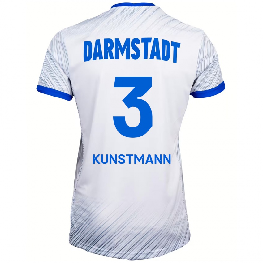 Bambino Maglia Kelvin Kunstmann #3 Bianco Blu Kit Gara Away 2024/25 Maglietta