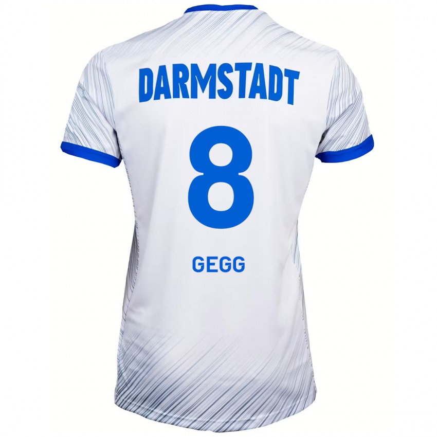 Bambino Maglia Samir Gegg #8 Bianco Blu Kit Gara Away 2024/25 Maglietta