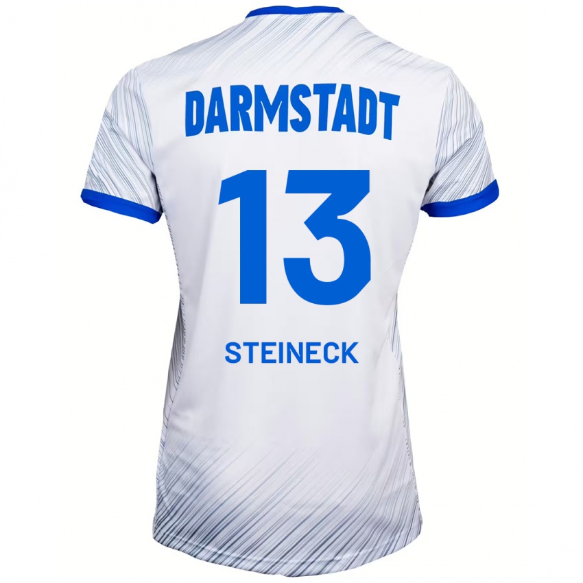 Bambino Maglia Tom Steineck #13 Bianco Blu Kit Gara Away 2024/25 Maglietta