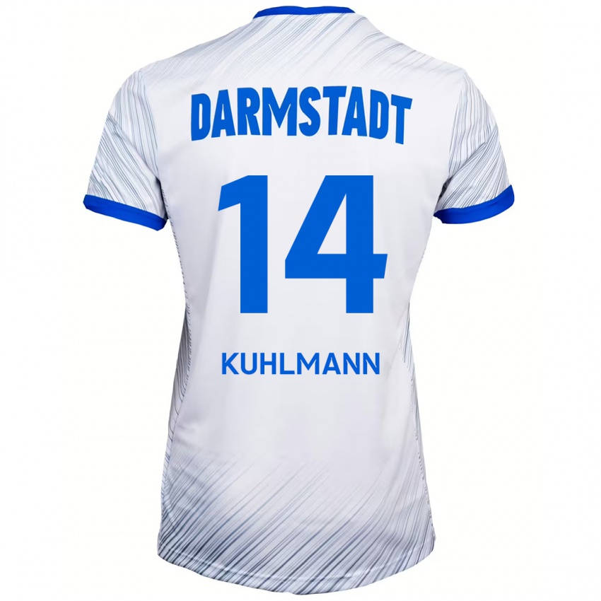 Bambino Maglia Marcel Kuhlmann #14 Bianco Blu Kit Gara Away 2024/25 Maglietta