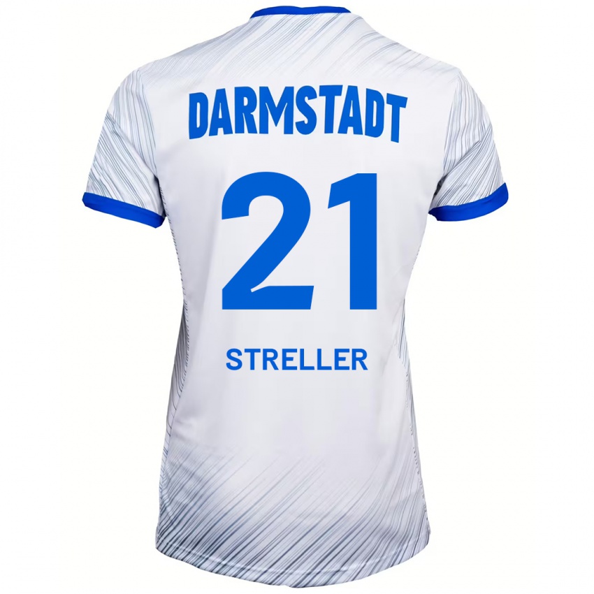 Bambino Maglia Till Streller #21 Bianco Blu Kit Gara Away 2024/25 Maglietta