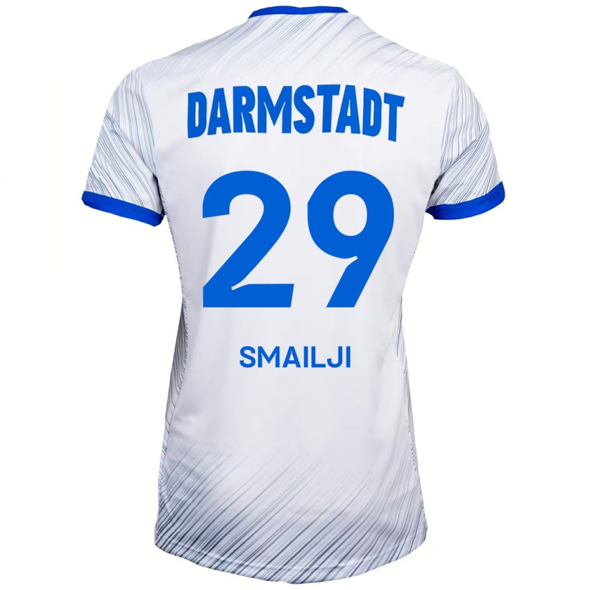 Bambino Maglia Esad Smailji #29 Bianco Blu Kit Gara Away 2024/25 Maglietta