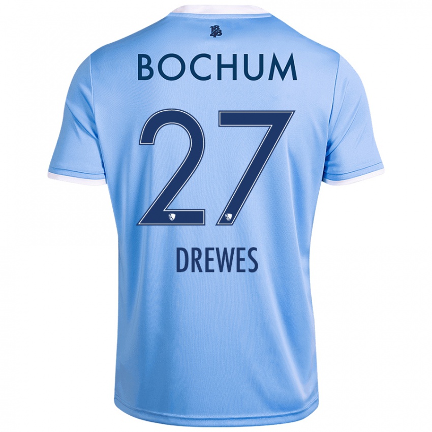 Bambino Maglia Patrick Drewes #27 Azzurro Cielo Kit Gara Away 2024/25 Maglietta