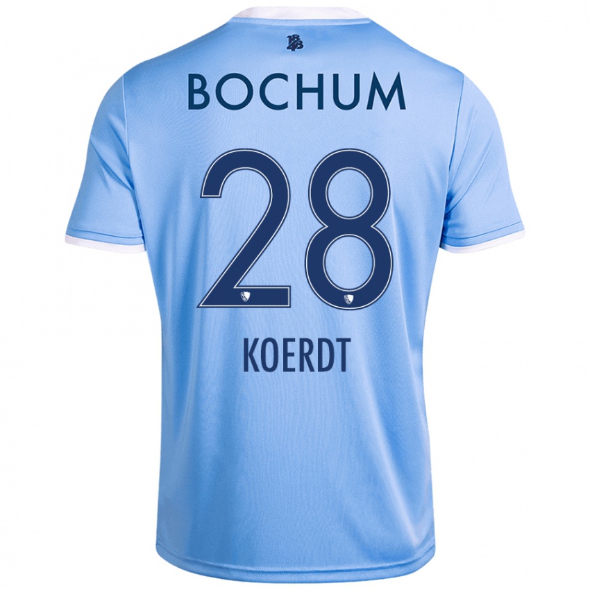 Bambino Maglia Lennart Koerdt #28 Azzurro Cielo Kit Gara Away 2024/25 Maglietta