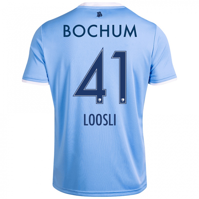 Bambino Maglia Noah Loosli #41 Azzurro Cielo Kit Gara Away 2024/25 Maglietta