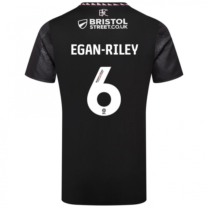 Bambino Maglia Cj Egan-Riley #6 Nero Kit Gara Away 2024/25 Maglietta