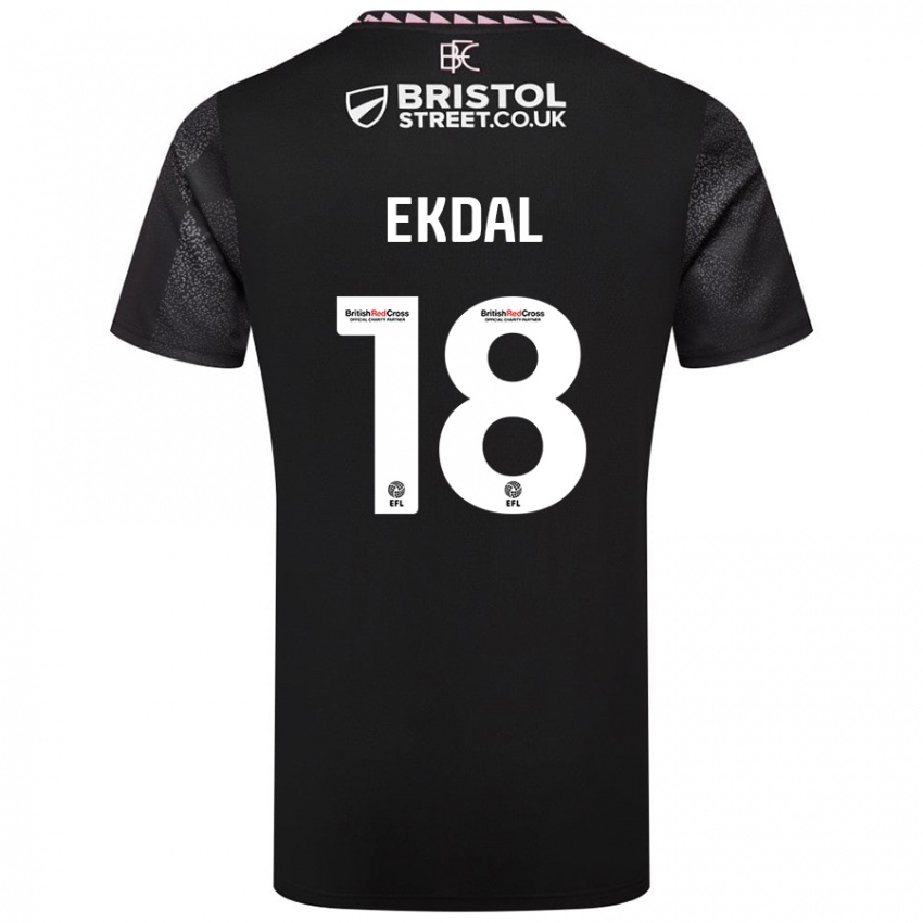 Bambino Maglia Hjalmar Ekdal #18 Nero Kit Gara Away 2024/25 Maglietta