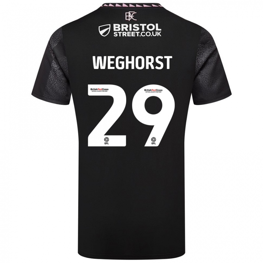 Bambino Maglia Wout Weghorst #29 Nero Kit Gara Away 2024/25 Maglietta