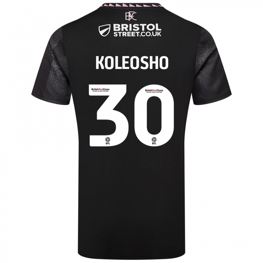 Bambino Maglia Luca Koleosho #30 Nero Kit Gara Away 2024/25 Maglietta