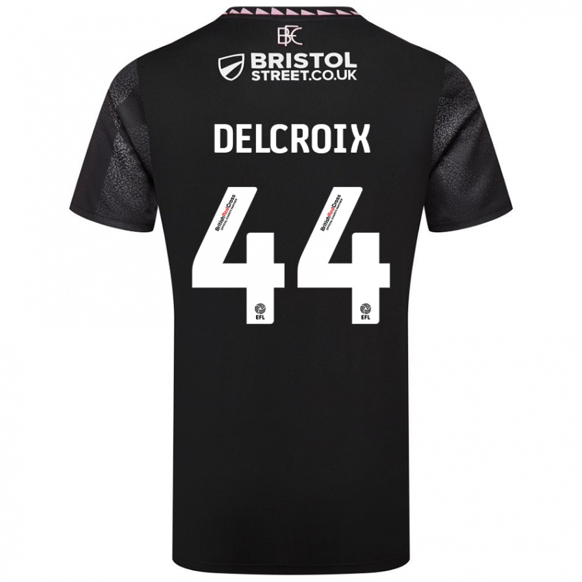 Bambino Maglia Hannes Delcroix #44 Nero Kit Gara Away 2024/25 Maglietta