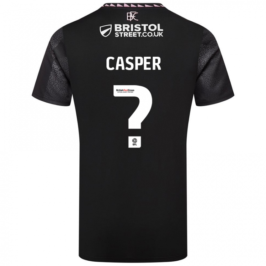 Bambino Maglia Charlie Casper #0 Nero Kit Gara Away 2024/25 Maglietta