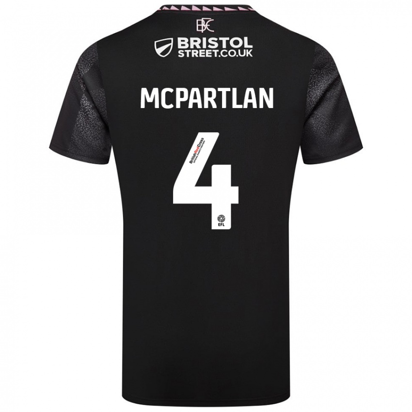 Bambino Maglia Brenna Mcpartlan #4 Nero Kit Gara Away 2024/25 Maglietta