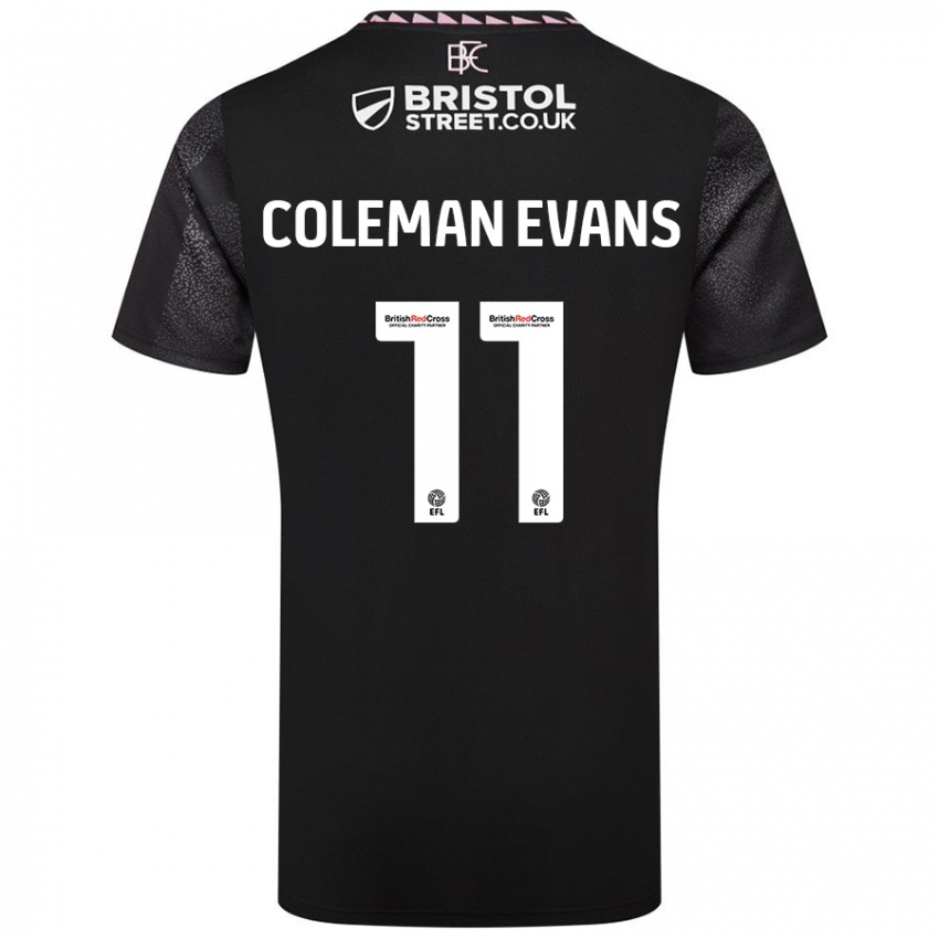 Bambino Maglia Amaya Coleman-Evans #11 Nero Kit Gara Away 2024/25 Maglietta