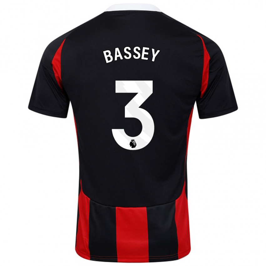 Bambino Maglia Calvin Bassey #3 Nero Rosso Kit Gara Away 2024/25 Maglietta