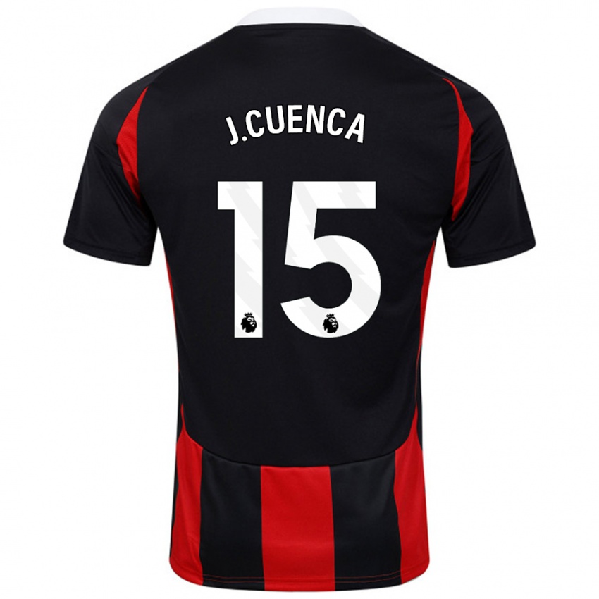 Bambino Maglia Jorge Cuenca #15 Nero Rosso Kit Gara Away 2024/25 Maglietta