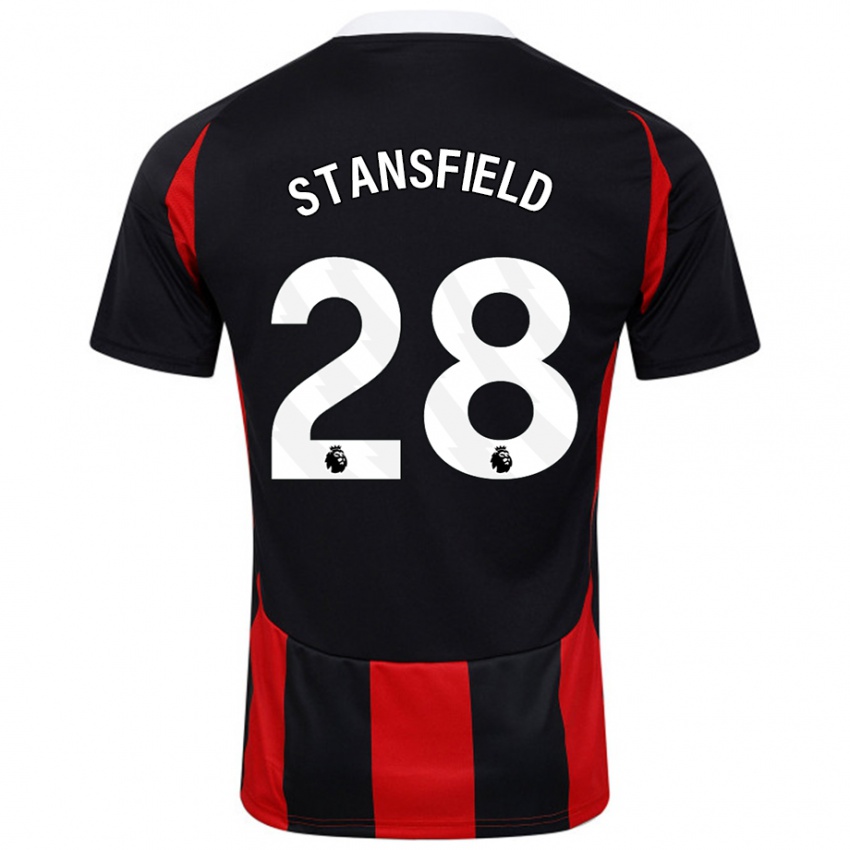 Bambino Maglia Jay Stansfield #28 Nero Rosso Kit Gara Away 2024/25 Maglietta