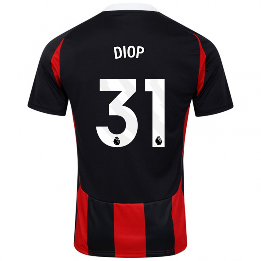 Bambino Maglia Issa Diop #31 Nero Rosso Kit Gara Away 2024/25 Maglietta