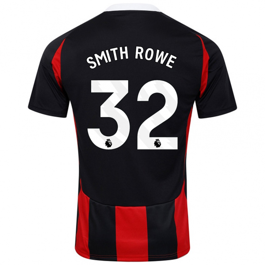 Bambino Maglia Emile Smith Rowe #32 Nero Rosso Kit Gara Away 2024/25 Maglietta