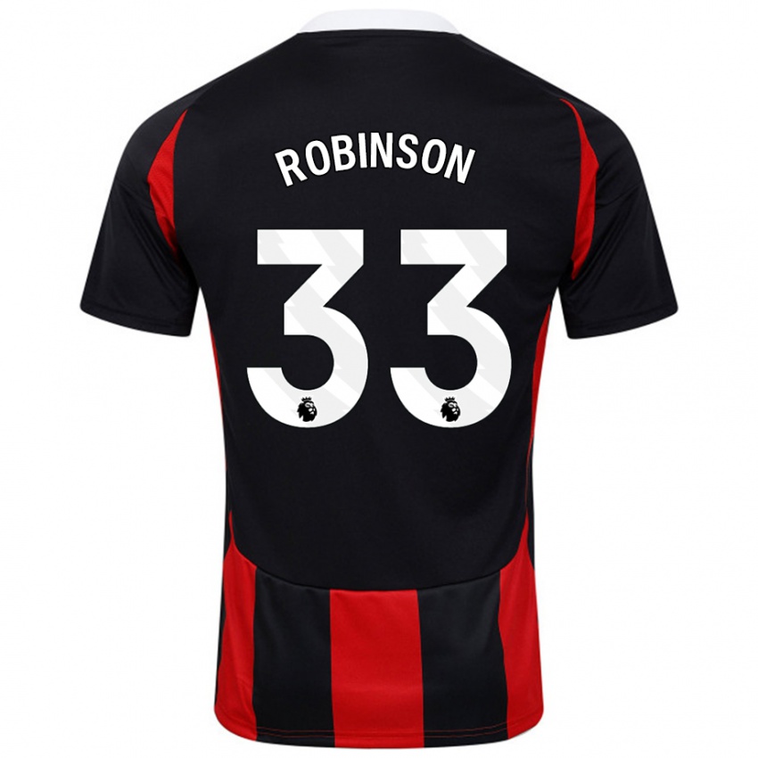 Bambino Maglia Antonee Robinson #33 Nero Rosso Kit Gara Away 2024/25 Maglietta