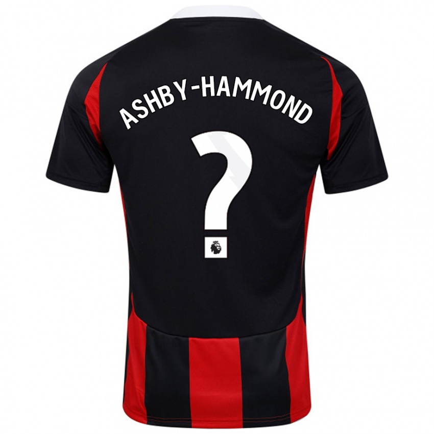 Bambino Maglia Luca Ashby-Hammond #0 Nero Rosso Kit Gara Away 2024/25 Maglietta