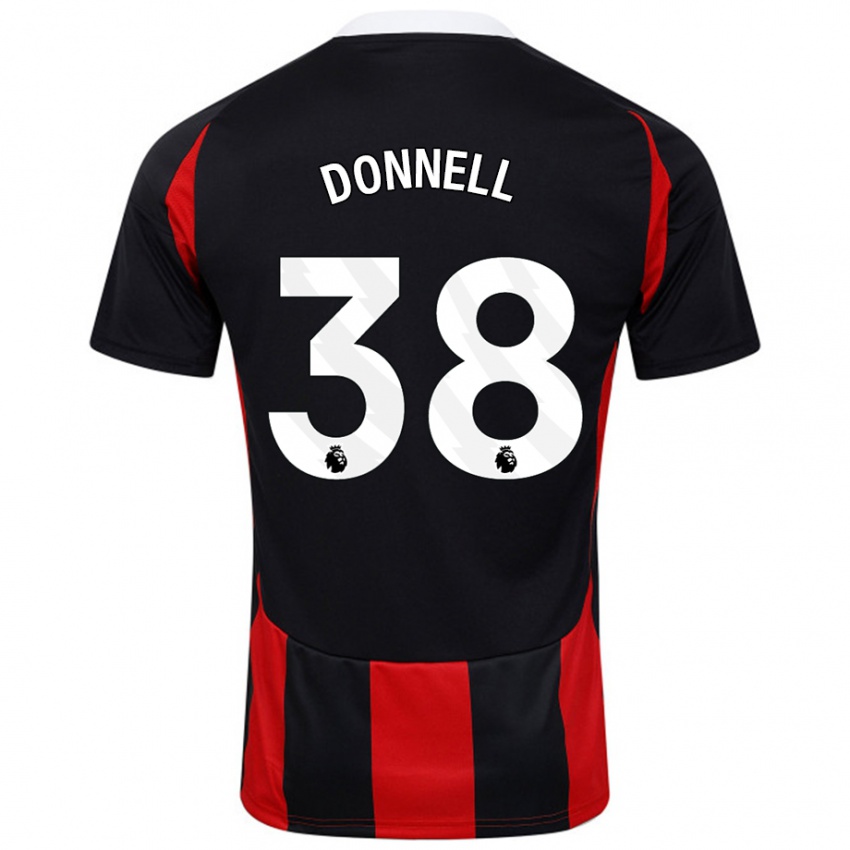 Bambino Maglia Chris Donnell #38 Nero Rosso Kit Gara Away 2024/25 Maglietta