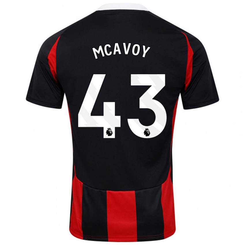 Bambino Maglia Connor Mcavoy #43 Nero Rosso Kit Gara Away 2024/25 Maglietta