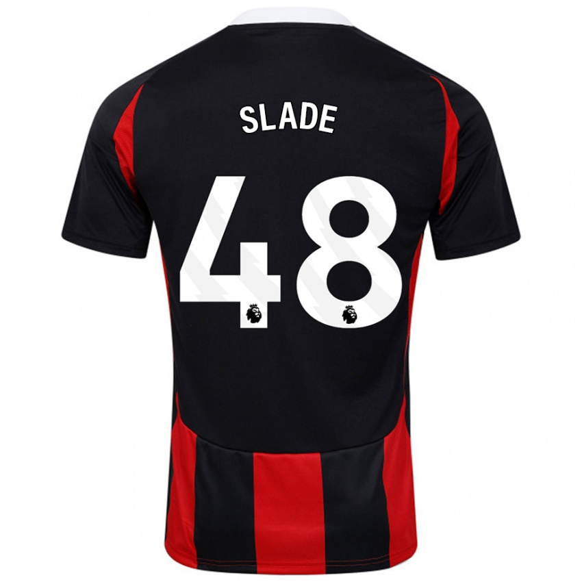 Bambino Maglia Bradley Slade #48 Nero Rosso Kit Gara Away 2024/25 Maglietta