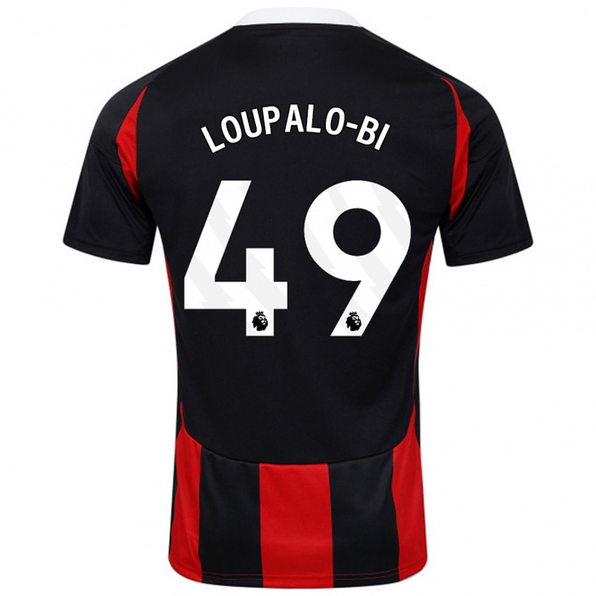 Bambino Maglia Aaron Loupalo-Bi #49 Nero Rosso Kit Gara Away 2024/25 Maglietta